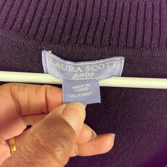 Laura Scott Petite Women's Size XLP Beaded Pearl Soft Pullover Sweater Fairy - Picture 3 of 7